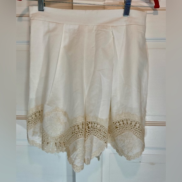 Women's White Lace Trim Shorts - Picture 9 of 14